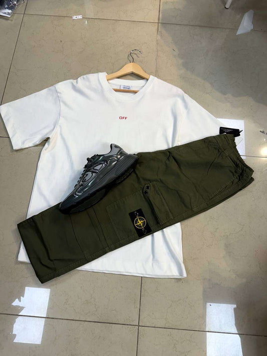 Stone Island Shorts Set + Off T-Shirt + Dior B30